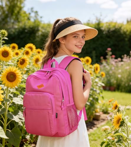 Image of abshoo Girls Solid Color Backpack For College Women Water Resistant School Bag (HotPink)