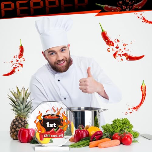 Image of DoubleFill 3 Pcs Chili Cook Off Trophies Acrylic Prizes