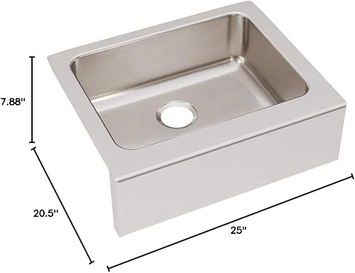 Miniatura 11 de Elkay Lustertone ELUHF2520 - Fregadero de cocina de acero inoxidable con cuenco individual