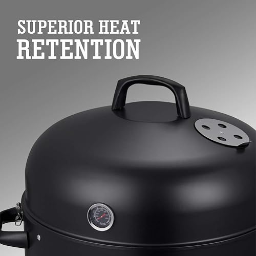 Miniatura 4 de Combo de ahumador vertical de carbón y parrilla de 20.5 pulgadas, ahumadores de barbacoa resistentes para cocinar al aire libre y acampar