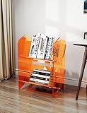 solaround Acrylic Bookcase Desktop Bookshelf Desk Storage Organizer Acrylic Display Shelf Rack (Oran