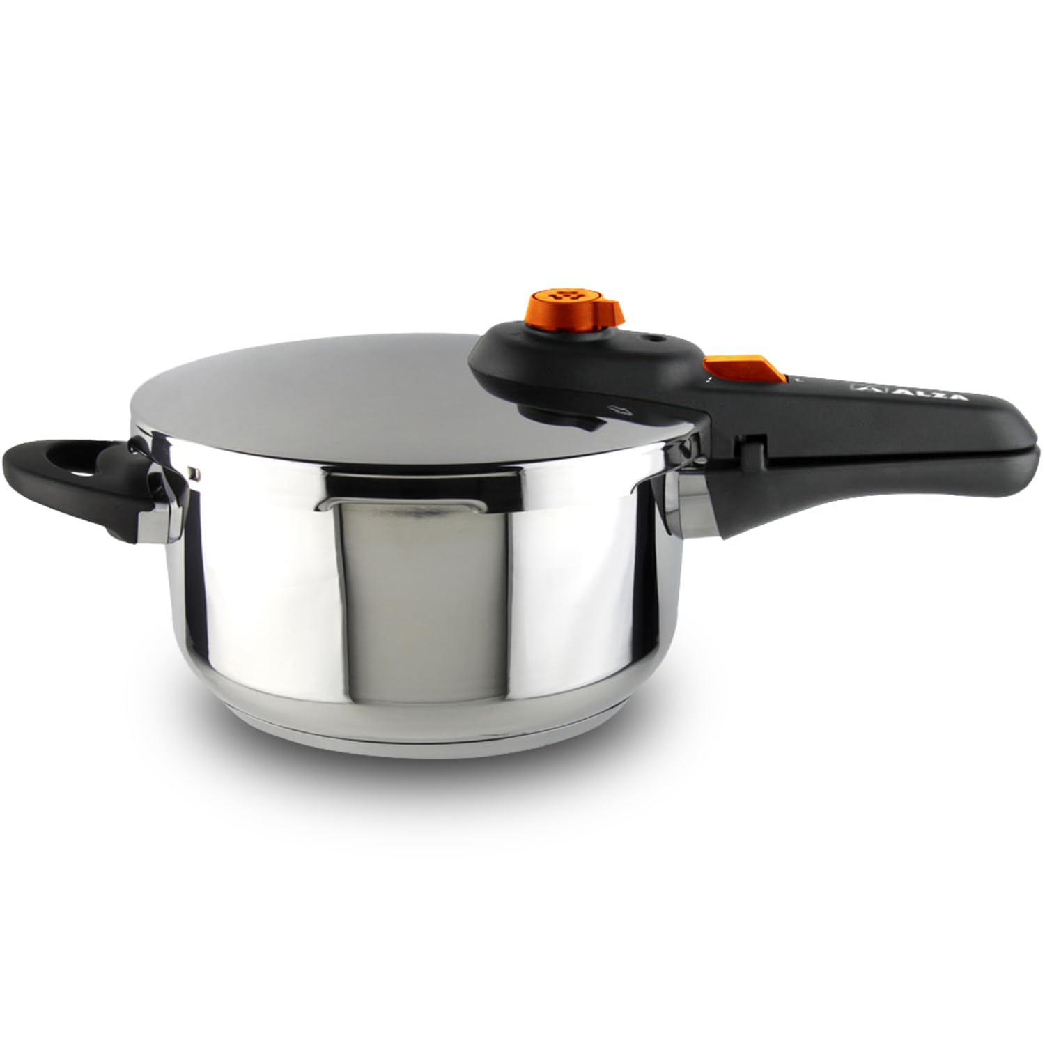 Alza Syma - Olla Express Rápida, 4 Litros, Acero Inoxidable 18/10, 5 Sistemas de Seguridad, Todo Tipo de Cocinas, Inducción, Posición Desvaporizadora