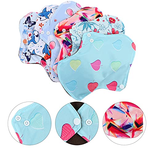 ARTIBETTER Conjunto de 7 1 Pcs Carvão De Bambu Reutilizáveis Lavável Menstruais Pads Pensos Higiénic