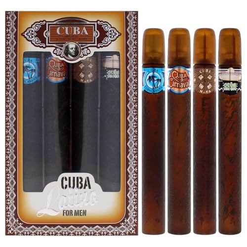 Cuba Latino Collection By Champs For Men. 4 Pc. Gift Set (Contains Eau De Toilette Spray 1.17 Oz / 35 Ml Of Carnaval, Cactus, Maya & Copacabana)
