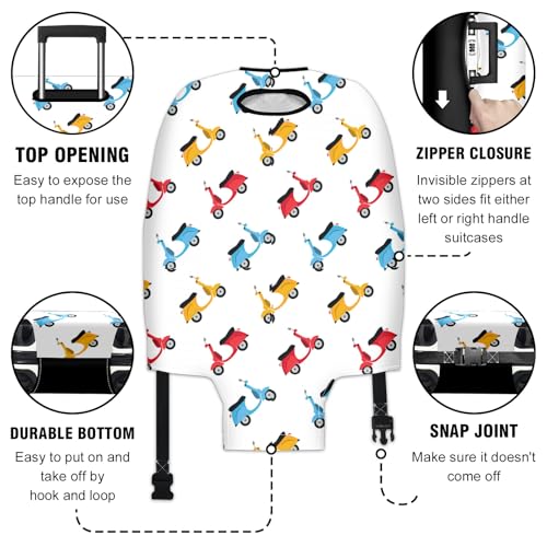 Compact Small Suitcase Cover Elastic Stretchable Protector for Carry-On Luggage Easy Access Handles Secure Fit Travel Sleeve Protective Sleeve Stylish Safety Scooters3