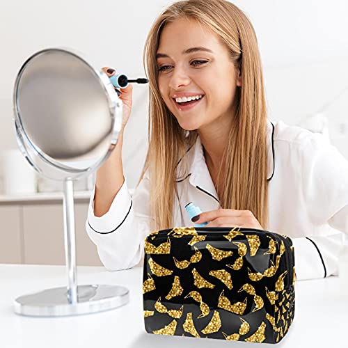 Trousse de maquillage rétro à pois multicolore avec zip et format vanity compact - 6