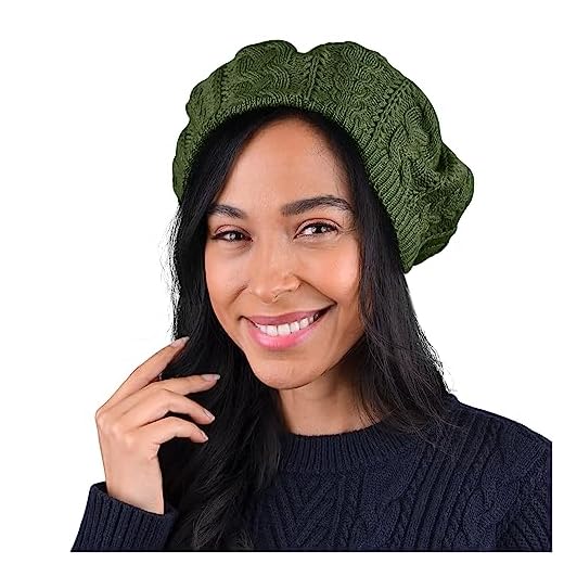 Nollia Soft Knit Solid Color Beanie, Chic, and Lightweight Crochet Knitted Style Beanie Hat for Women, One Size Slouchy Hat Olive