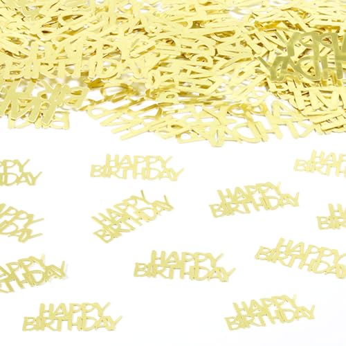 Image of Gold Happy Birthday Confetti Birthday Party Decorations Baby /Adult Birthday Table Scatter Party Supplies 100PC (Pack of 3)