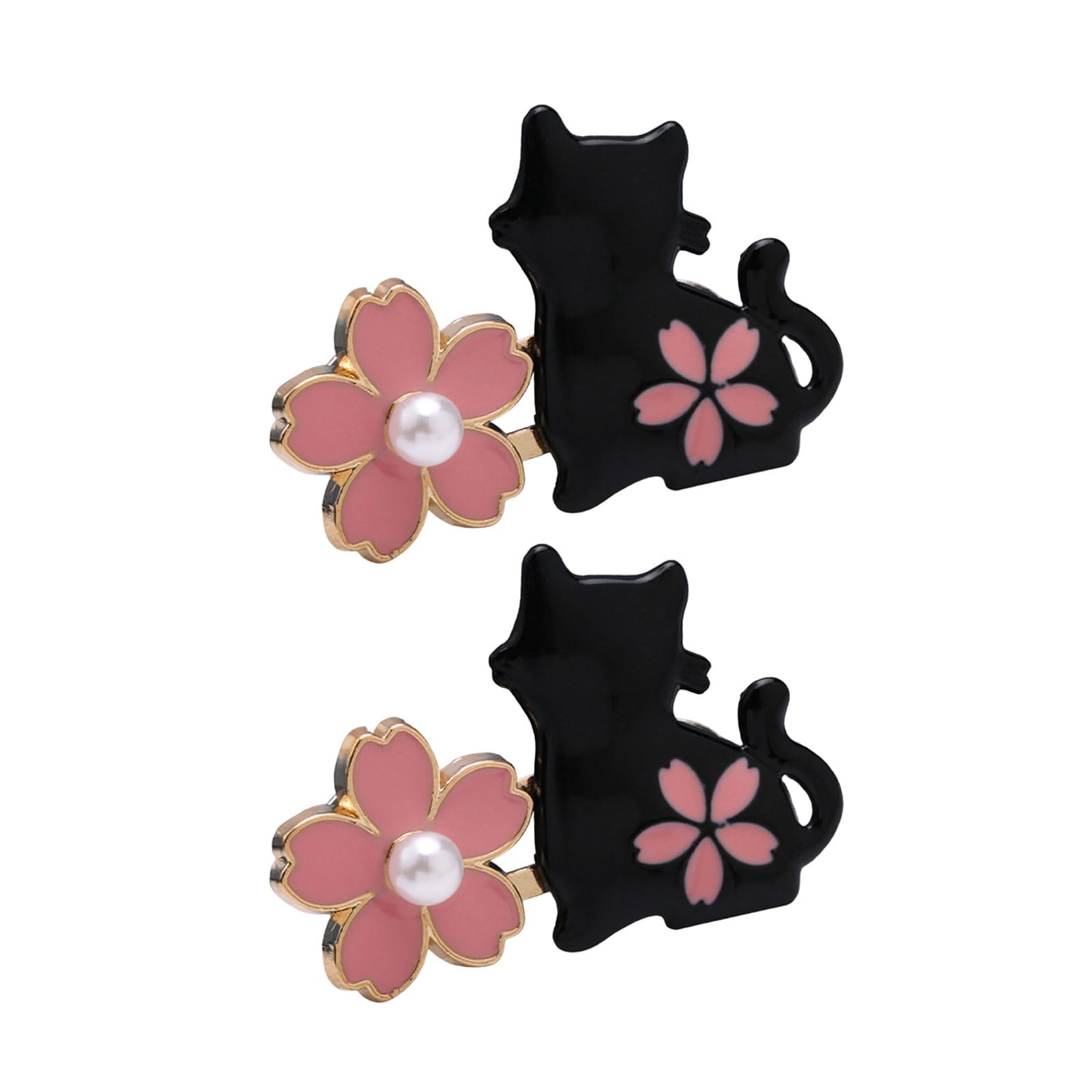 YROHGKPN 2 Pairs Flower Cats Button Pins Jeans Waist Tightener Waist Buckle Removable Trouser Buttons Pin Jeans Buttons Pins