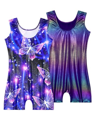Image of 2 Pack Leotard for Girls Gymnastics Sparkly Sleeveless Unitards
