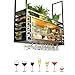 Mobile Storage Rack Freestanding Display Rack Tool Pegboard Garage,Vintage Metal Ceiling Mounted Hanging Wine Glass and Bottle Holder with Stemware Glass Shelf Perfect for Bar Restaurant and