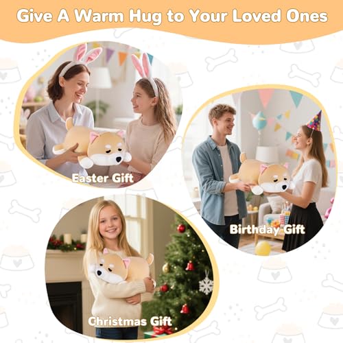 Image of Dog Heating Pad for Period Cramps Menstrual Pain Relief, Portable Electric Heat Pads USB Powered, Cute Stuff Shiba Inu Plush Stuffed Animals, Funny Gifts for Women Teen Girls Christmas Birthday Easter