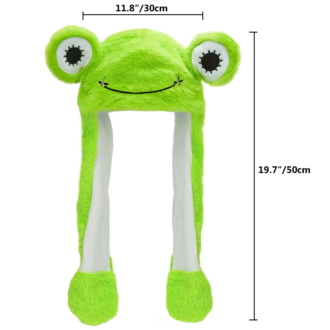 Naichuo Plush Animal Hat with Moving Jumping Ears Pop Up Beating Hat Movable Dancing Cap for Kids Adult(Frog) - Image 3