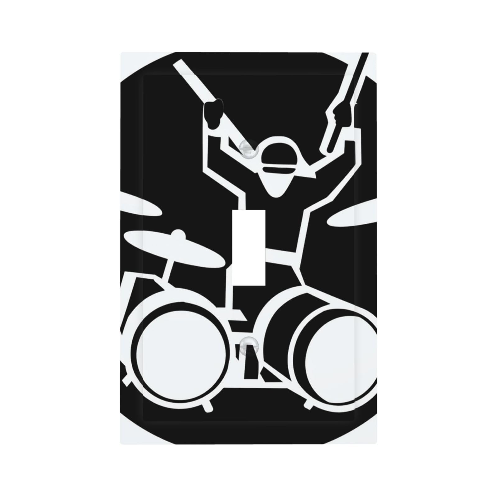 1-Gang Decorator Wall Plate Drummer Light Switch Cover Single Gang Receptacle Outlet Wall Plate Mid Size 5" x 3" Wallplate Unbreakable Polycarbonate Outlet Faceplates Covers