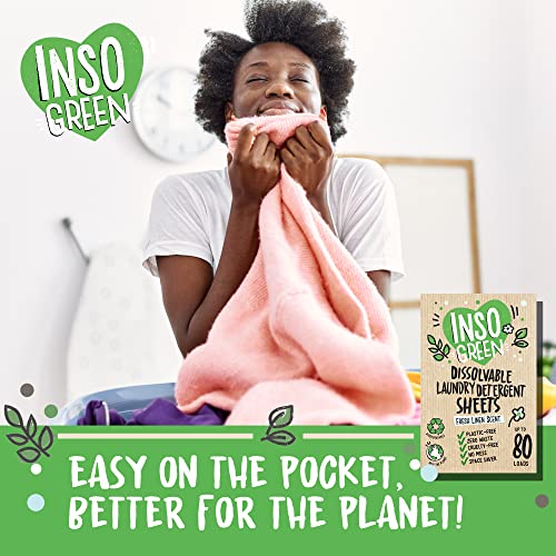 Eco Laundry Detergent Sheets - 80 Loads Laundry Sheets Detergent - Zero Plastic Washer Sheets Detergent - No Mess & Space-Saving Laundry Strips & Travel Laundry Detergent – 40 Earth Friendly Sheets #TOP1