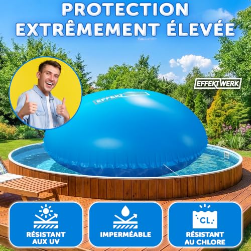 EffektWerk - Coussin de Piscine pour l’Hiver - Ballon Gonflable Géant de 4m / Équilibreur de Glace pour Piscine Hors-Sol avec Corde de 5m, Rustines et Bouchon de Valve – vue 3