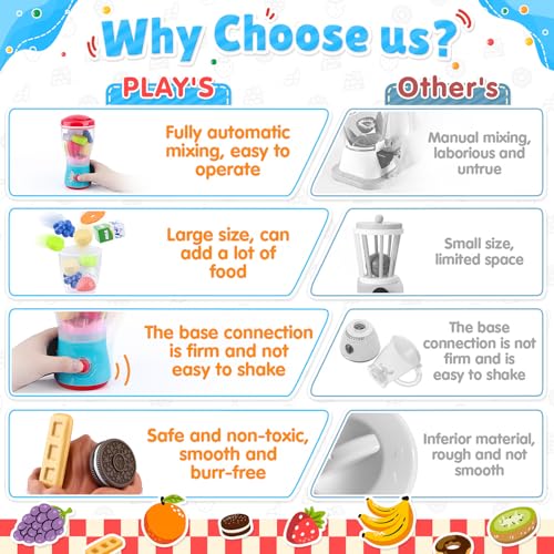 Play PLAYGO-36312 Smoothie Maker Toy Blender Set - 27 Pcs Pretend Play Kitchen Appliance For Kids thumb #3