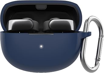 AHASTYLE Silicone Case for New Bose Ultra Open Earbuds 2024 [Added Metal Carabiner] Shockproof Full Protective Skin Case Cover Compatible with New Bose Ultra Open Earbuds 2024 Deep Blue