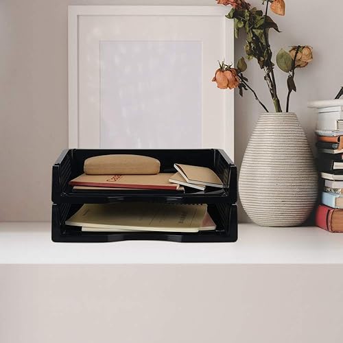 Vista 5 de Bandeja de papel apilable de 6 niveles, bandeja para cartas, organizador de papel de oficina