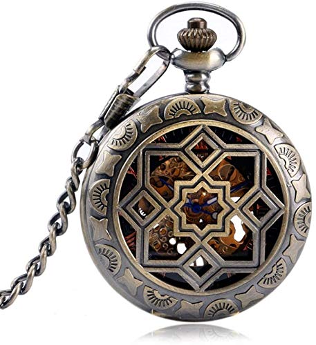 Taschenuhr Symmetry Carving Grilles Mechanische Uhren Aufziehen Hohl Taschenuhr für Herren Damen Geschenke Kupfer Retro Anhänger