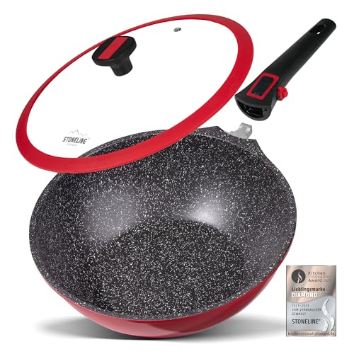 Stoneline 6741 Casseruola ghisa diametro 18 cm Coperchio in Vetro
