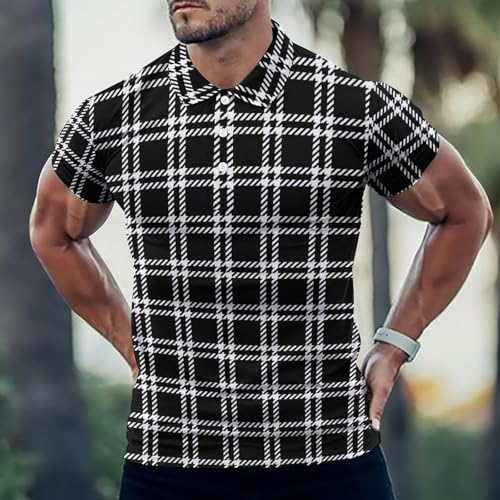 Polo de golf pour homme anti-transpiration à manches courtes