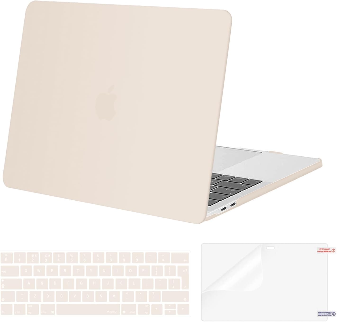 Compatible with MacBook Pro 13 inch Case M2 M1 2026 2025 2024 2023-2016 Release A2338 A2289 A2251 A2159 A1989 A1706 A1708, Plastic Hard Shell Cover&Keyboard Skin&ScreenProtector, Beige