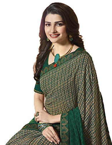 Image of RAJESHWAR FASHION WITH RF Women's Georgette Printed Sarees For Women With Jacquard Work Lace Border & Blouse