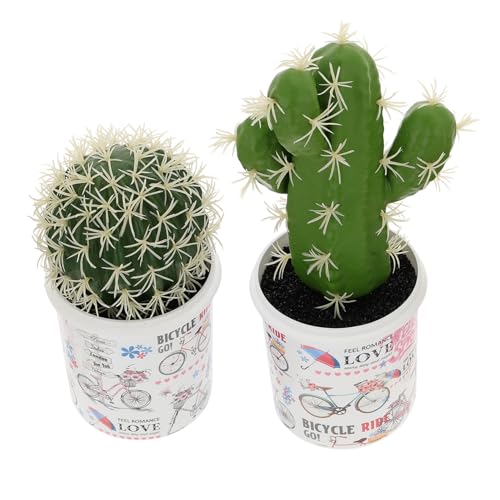 Vaguelly 2Piezas Plantas de Cactus Artificiales Decorativas Imitación para Hogar Oficina y Exteriores Decoración de Plantas Falsas de Alta