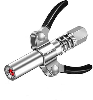 Grease Gun Coupler Grease Gun Fittings Grease Gun Tip Quick Lock And Release Lube Dual Handle Heavy Duty Grease Nozzle Coupler, Compatible With All Grease Guns 1/8