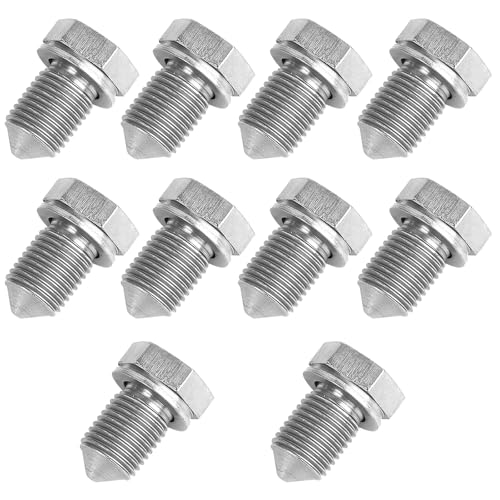INNAL 10 Piezas Tornillo Carter Aceite con Anillo de Sellado M14 x 1,5 Tornillos de Drenaje de Aceite Compatible con Volkswagen Sagitar Magotan Golf Bora Jetta