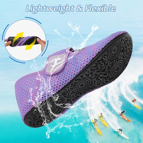 Image of Water Shoes for Women Men Barefoot Beach Swim Aqua Socks Summer Wide Slides Sandals Quick Dry Pool River Sea Sock Shoes