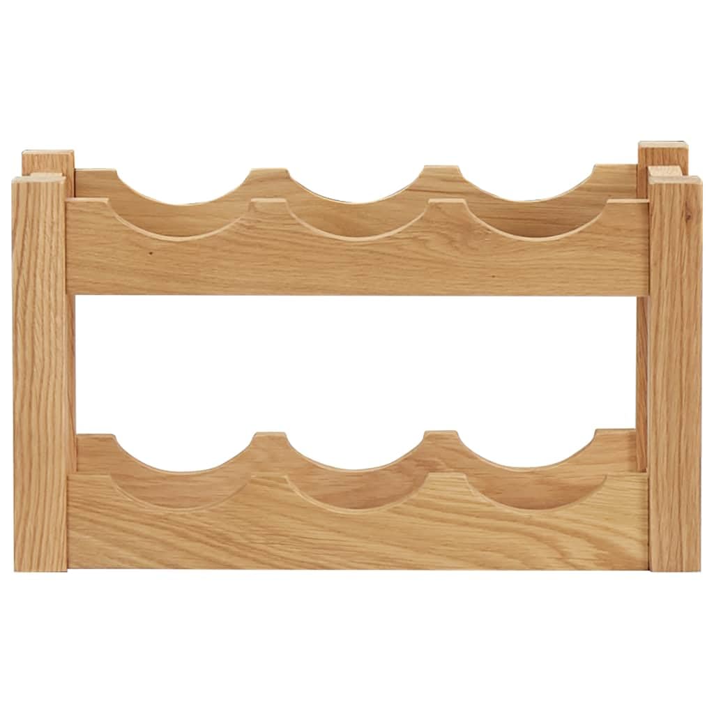 Botellero de madera maciza de roble para 6 botellas, 37 x 21 x 21 cm, estantería rústica de pie para ahorrar espacio