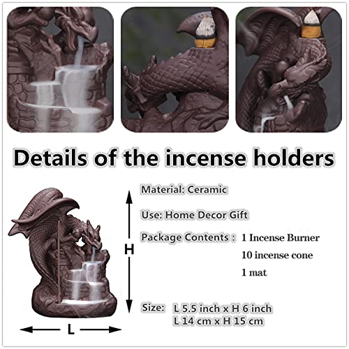 Fly Dragon Backflow Incense Burner Handmade Waterfall Incense Holders Home Decor Gift Statue Ornaments #TOP3