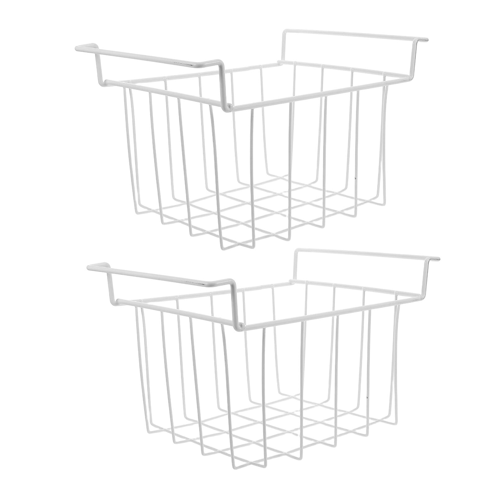 Hemobllo 2 Pezzi Cestelli per Congelatore Pozzetto in Filo Metallico Rinforzato con Manici Laterali Appesi Organizer per Freezer Pozzetto Bins Resistenti per Conservazione e Separazione