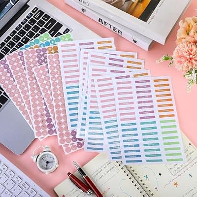Tinlade 2340 Pcs Day of The Week Stickers and Dates Round Dots Stickers Small Colorful Decorative Planner Sticker for Journals Calendars Notebooks Mark