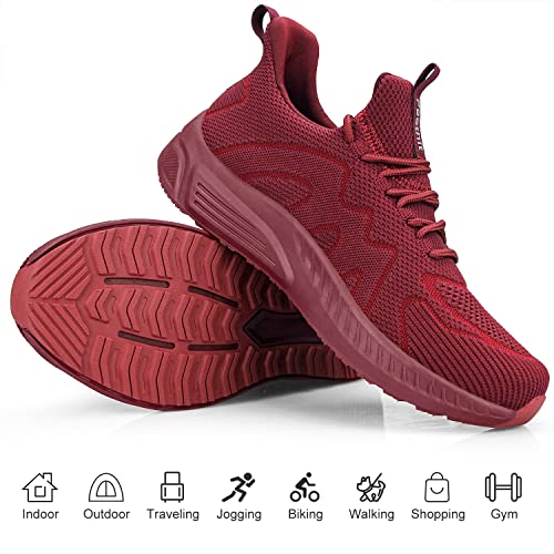 Image of Feethit Mens Non Slip Walking Sneakers Lightweight Breathable Slip on Running Shoes Athletic Gym Tennis Shoes for Men