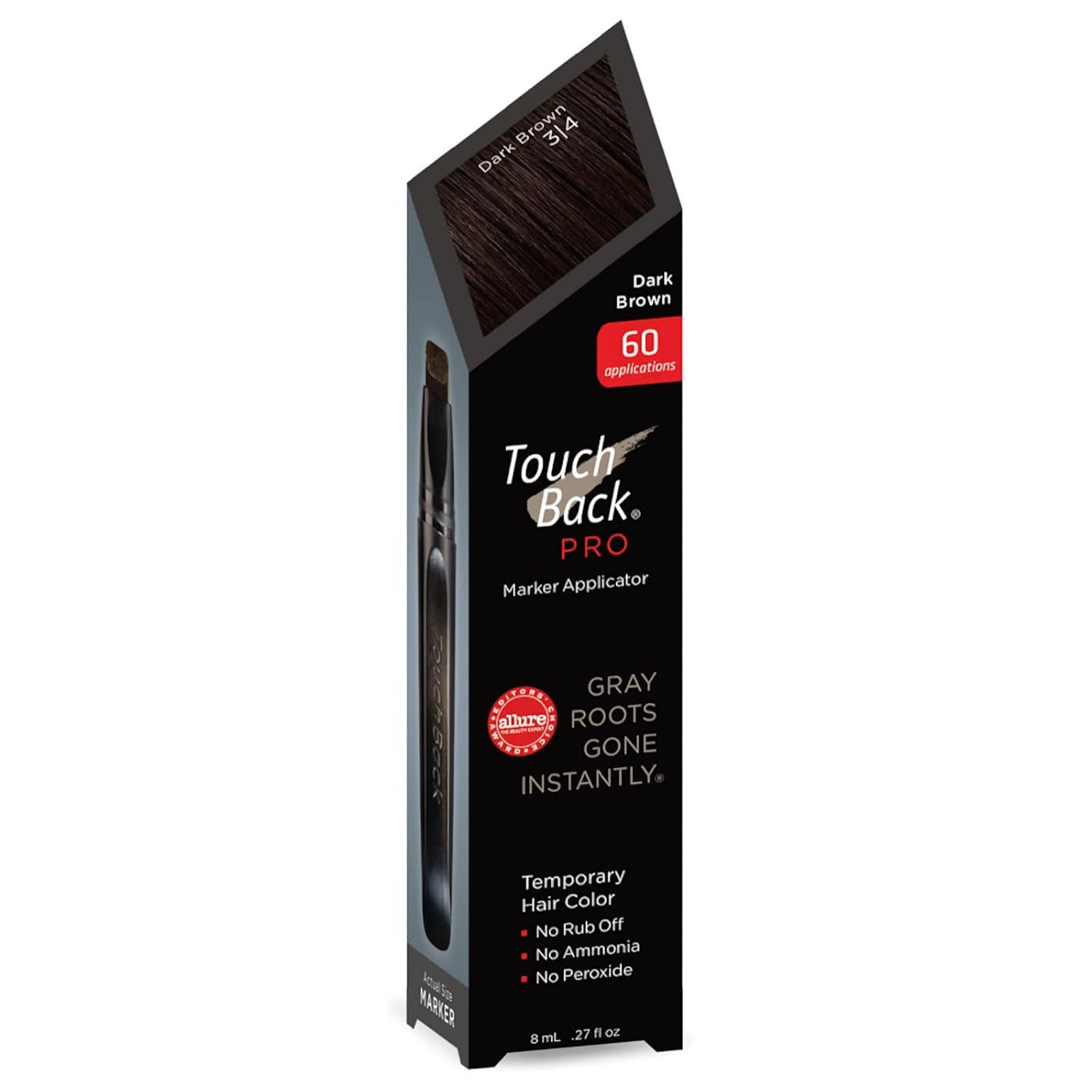 TouchBack PRO Gray Root Touch Up Marker Applicator - Real Hair Color Dark Brown : Beauty & Personal Care