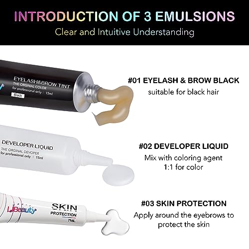Libeauty Eyelash Tint Kit, Lash Tint Black and Eyebrow Dye Kit, Eyelash Dye with Skin Protection and Full Tools - Image 3