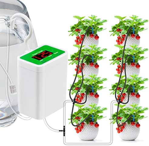 QKTYB Automatic Watering System with Filter 8 Droparrow USB Power Automatic Drip Irrigation Kit Holiday Plant Watering Devices for Indoor Potted Plants LED Display DIY Automatic Plant Waterer