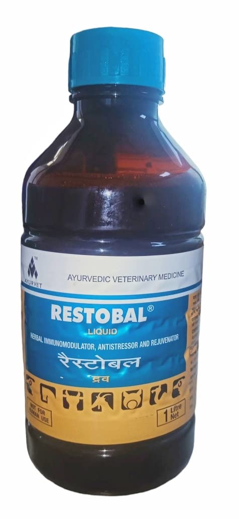 RESTOBAL Liquid Herbal Immunodulator, Antistressor and Rejuventor for Small & Large Animals (1 LTR)