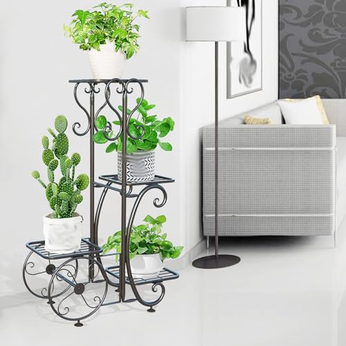 Escalier de fleurs intérieur extérieur : support plante métal et étagère pot de fleur - 3