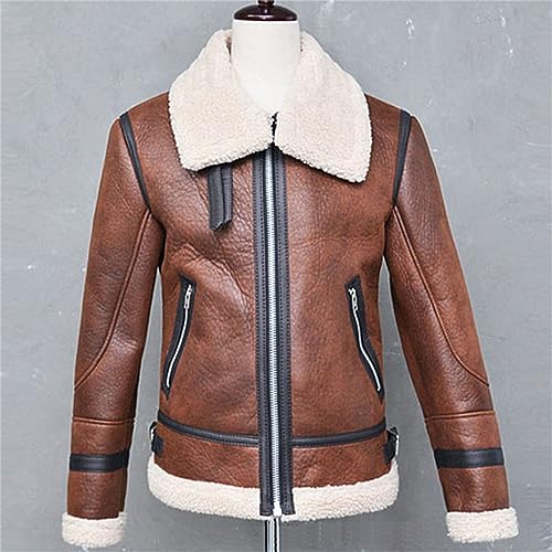 Chaqueta de cuero sintético con forro Sherpa para hombre miniatura 5