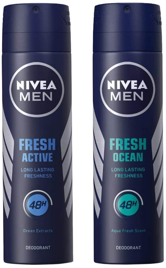 Men Deodorant Spray, Fresh Ocean , 150Ml And Deodorant Spray, Fresh Active Original , 150Ml, Pack Of 1