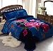JML Fleece Blanket, Plush Blanket King Size 85" x 93", 10 Pounds Heavy Korean Style Mink Blanket - Silky Soft and Warm, 2 Ply A&B Printed Raschel Bed Blanket, Blue Rose