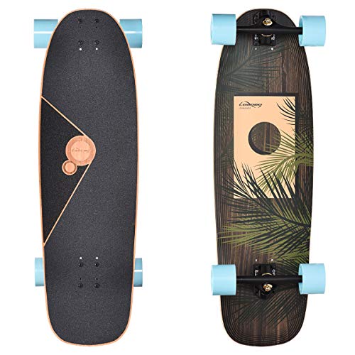 Loaded Boards Omakase Bamboo Longboard Skateboard Complete (Palm, 77a in Heat)