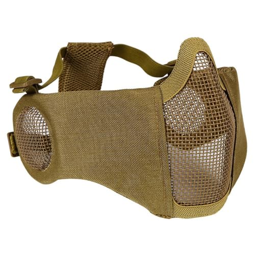 SDYAYFGE Máscara Airsoft Media Cara Protección para Orejas,Máscara Malla Metálica Ajustable Paintball Airsoft Caza Tiro Deportivo Entrenamiento Al Aire Libre Cosplay Juegos Tácticos