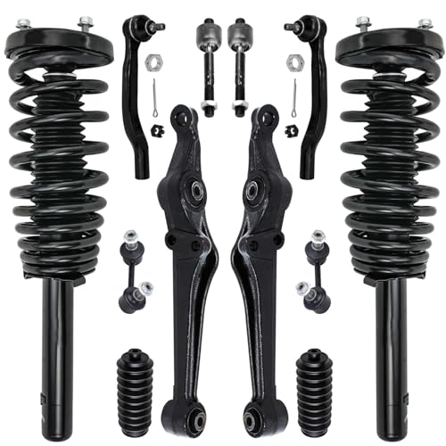 Image of Detroit Axle - 2.3L Front Struts Kit for 1998-2002 Honda Accord, 2 Struts Coil Spring Assembly 2 Lower Control Arms 2 Sway Bars 4 Inner Outer Tie Rods 2 Boots 1999 2000 2001 Replacement Suspension Kit