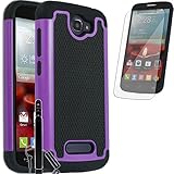 Alcatel OneTouch Fierce 2 / Pop Icon A564C, COVRWARE 3 in 1 Bundle - Armor Defender Series Protective Case [Free HD Film & Aluminum Sensitive Cap Stylus Pen] - Purple