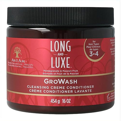 -As I Am- Acondicionador cremoso 'Long & Luxe Gro Wash' - 454gr- Rizos manejables y desenredados sin peso- APTO MÉTODO CURLY -
